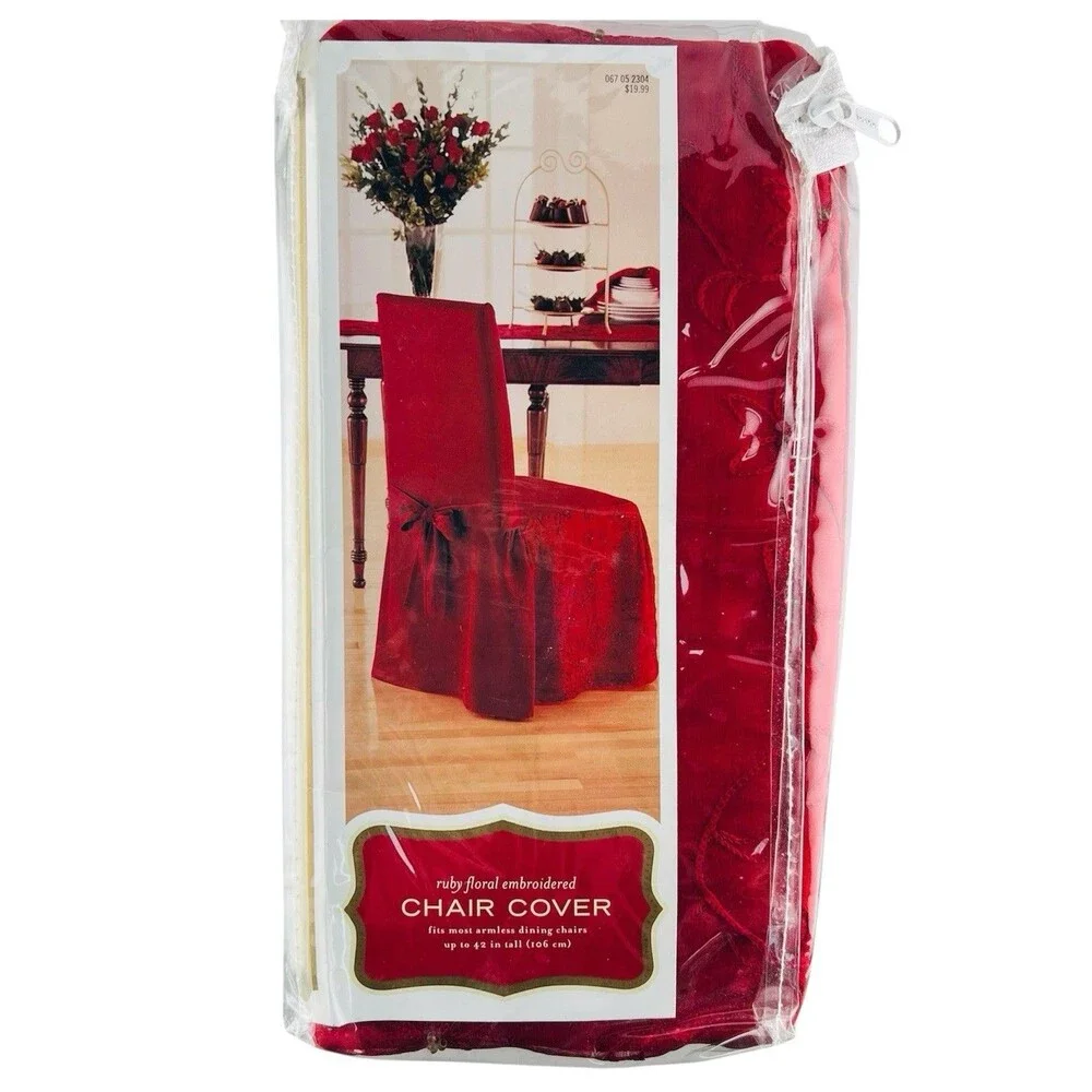 Chair Covers Target Red Floral Embroidered Fits up to 42